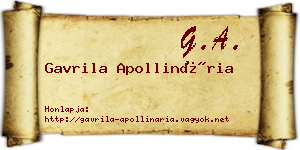 Gavrila Apollinária névjegykártya